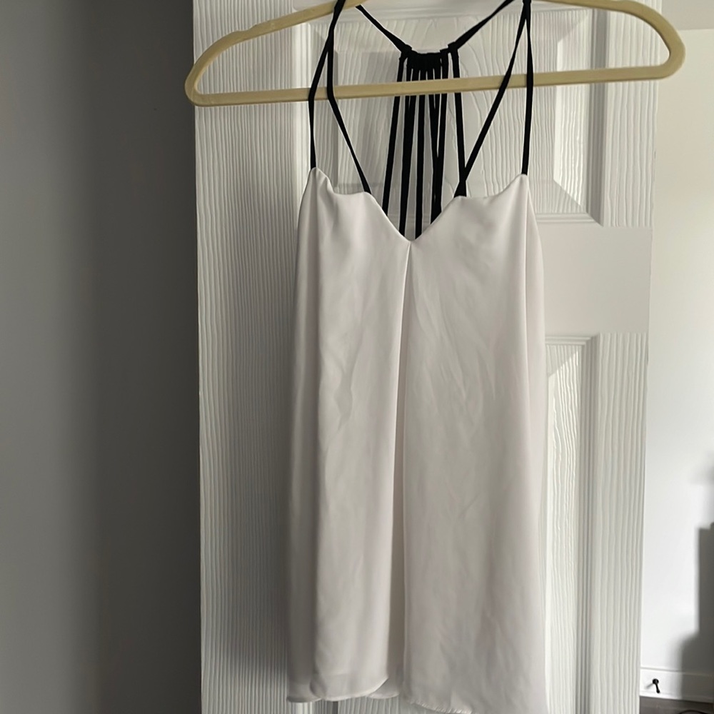 White tank with detailed back.